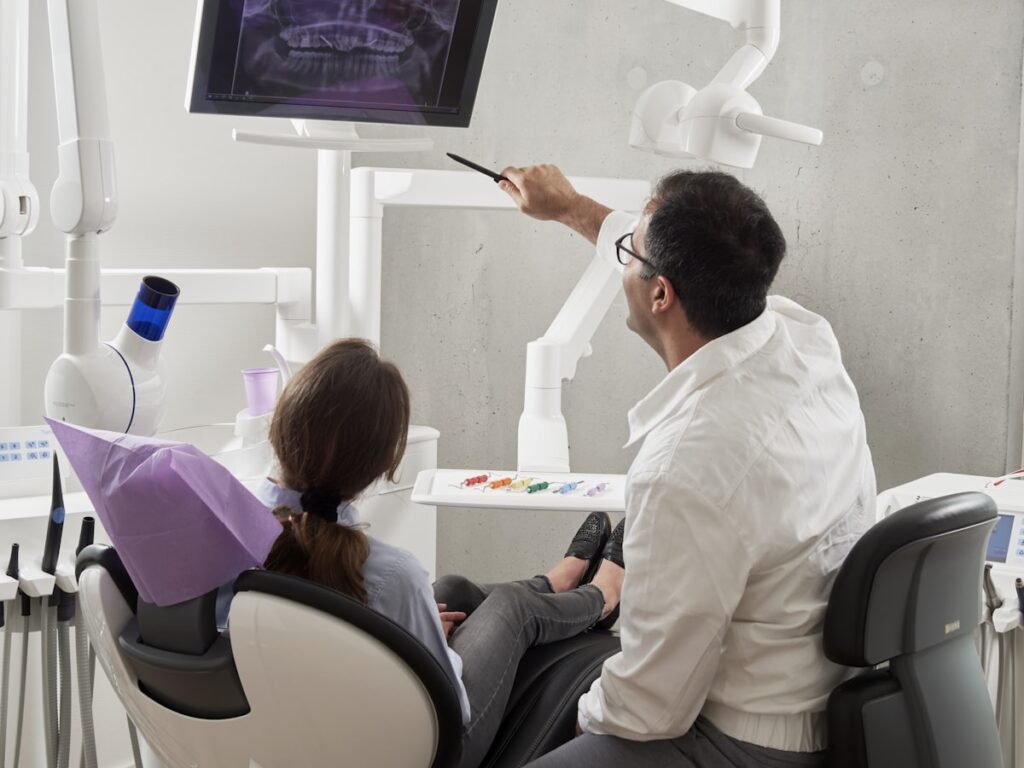 Close-up of healthy teeth and smile representing oral microbiome health